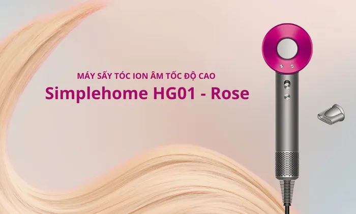 Thiết kế của Máy sấy tóc Ion âm tốc độ cao Simplehome HG01 - Rose