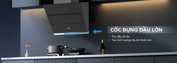 Máy Hút Mùi Áp Tường Funiki  HKH9688 thu gom dầu mỡ hiệu quả