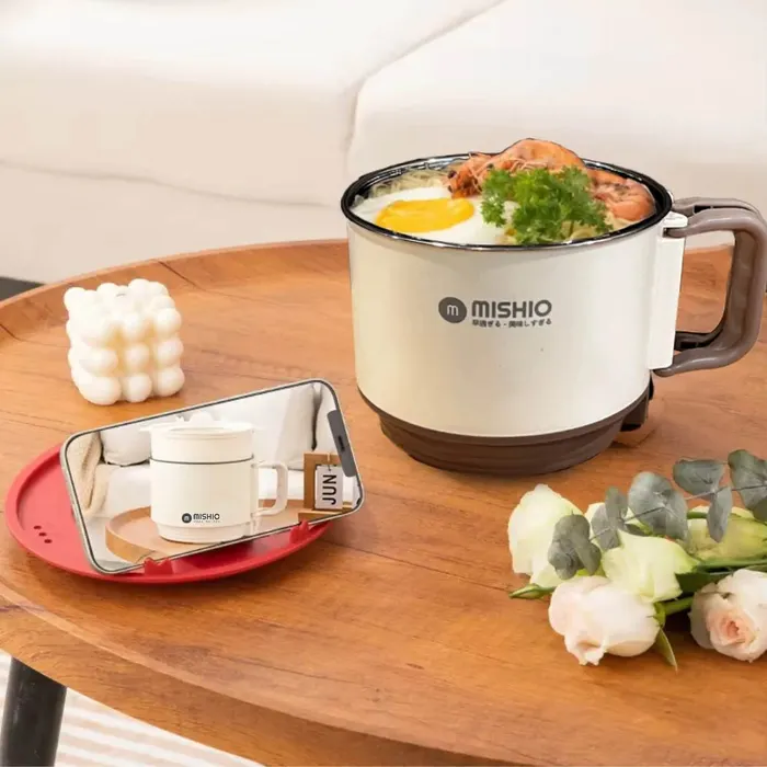Ca nấu đa năng Mishio MK392 có thiết kế nắp đậy thông minh