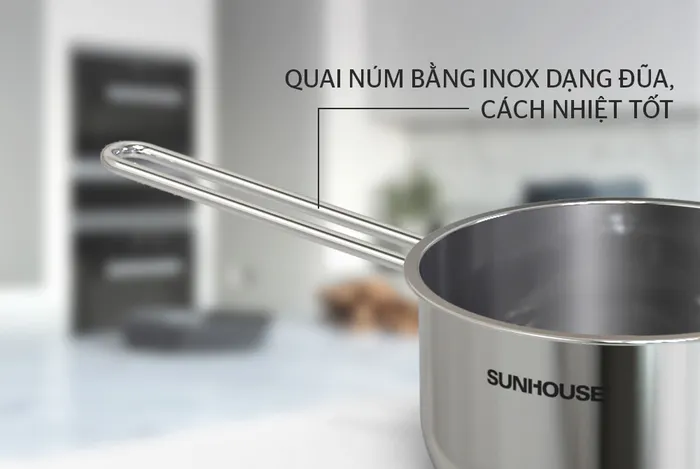 Thiết kế quai núm bằng Inox dạng đũa chịu nhiệt tốt