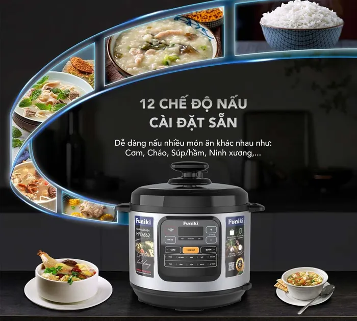 Nồi Áp Suất Điện Funiki HPC6862 có 3 mức công suất nấu