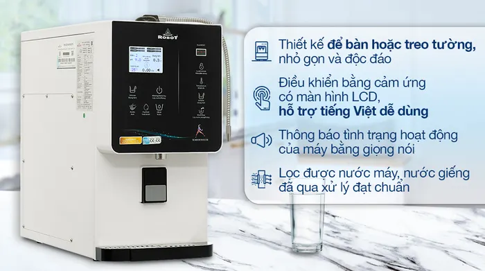 Máy lọc nước điện giải ion kiềm nóng nguội lạnh Robot IonQueen 1113X - Thiết kế