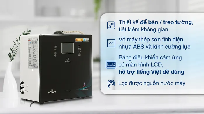 Máy lọc nước điện giải ion kiềm Robot IonPrince 79X - Thiết kế