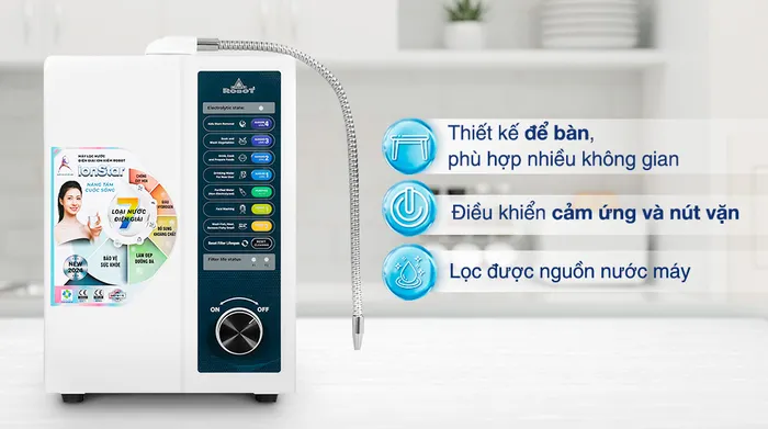 Thiết kế - Máy lọc nước điện giải ion kiềm Robot IonStar 3X 2 lõi 3 tấm điện cực
