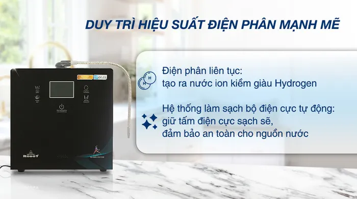 Máy lọc nước điện giải ion kiềm Robot IonPrince 79X - Điện phân