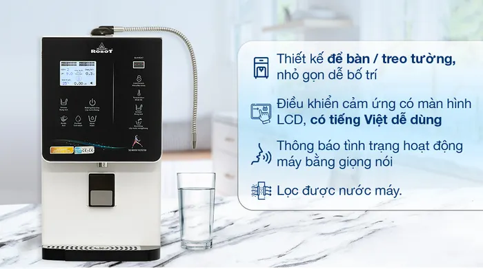 Máy lọc nước điện giải ion kiềm nóng nguội lạnh Robot IonQueen 711X - Thiết kế