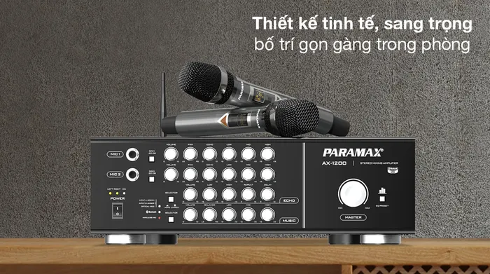 Amply Karaoke Paramax AX-1200 - Kiểu dáng gọn đẹp, cao cấp