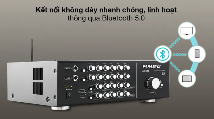 Kết nối Bluetooth - Amply Karaoke Paramax AX-850