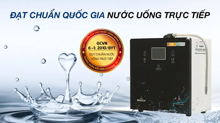Máy lọc nước điện giải ion kiềm Robot IonPrince 79X - Nước sạch chuẩn Bộ Y tế