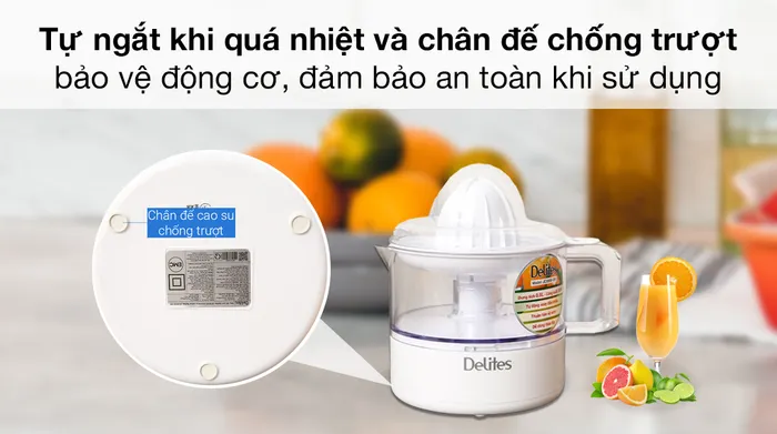 Máy vắt cam Delites 30W JC3000-GS - Tính năng an toàn