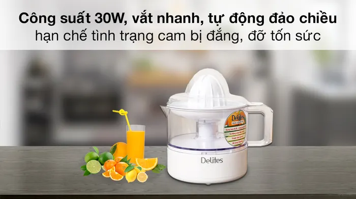Máy vắt cam Delites 30W JC3000-GS - Công suất, tự động đảo chiều