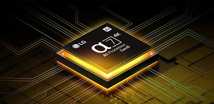 Bộ xử lý α7 AI 4K Gen8 Tivi LG QNED AI 4K 65 Inch 65QNED70ASA
