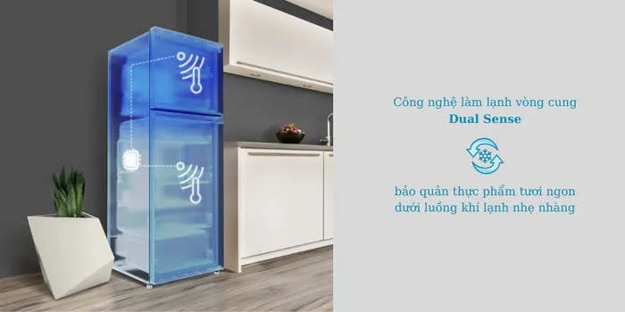 Công nghệ làm lạnh vòng cung Dual Sense của tủ lạnh Hitachi HRTN6379SGBKVN