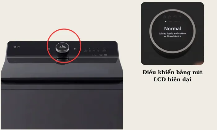 Điều khiển máy giặt LG TX2725AT9G bằng nút LCD hiện đại