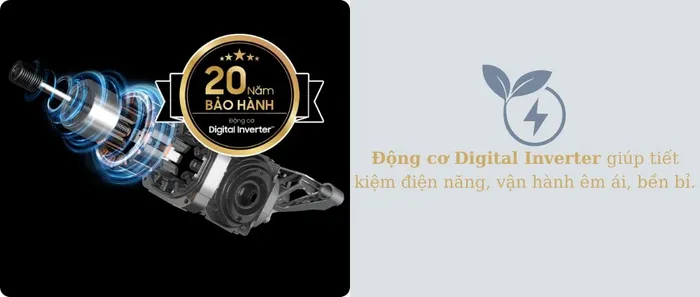 Máy Giặt Samsung WW10DG6U34LESV sử dụng động cơ Digital Inverter
