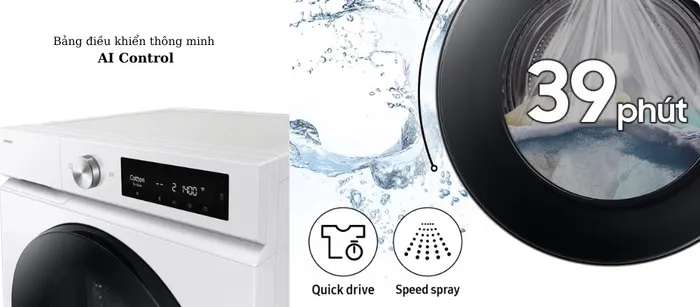 Máy Giặt Samsung WW10DB7U34GWSV có chế độ Super Speed giặt siêu tốc