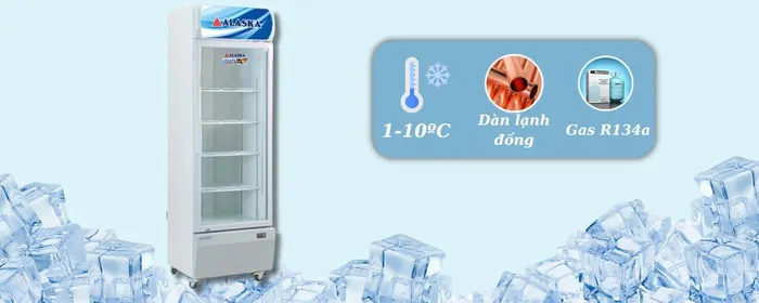 Tủ Mát Alaska 525 Lít LC-535C được trang bị dàn lạnh đồng, gas R134a