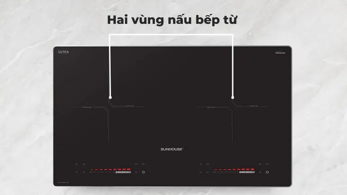 Hai vùng nấu tiện lợi chế biến thực phẩm