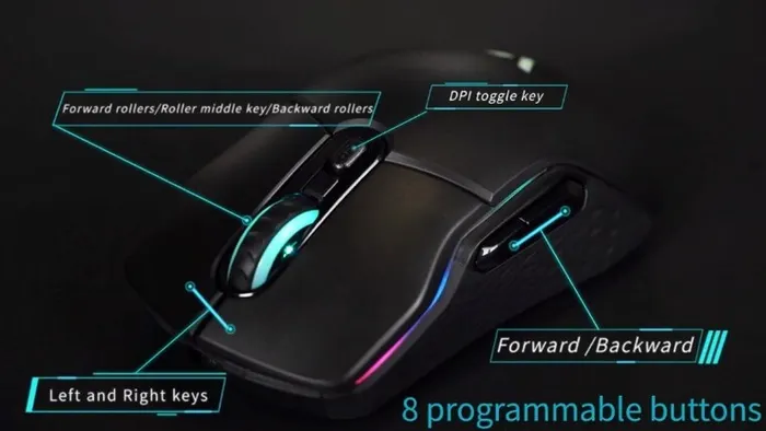 Có 6 nút lập trình, đa sắc RGB 16 triệu màu sắc.