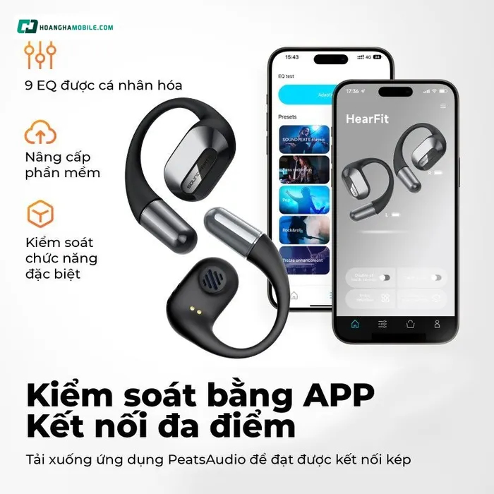 Tùy chỉnh linh hoạt qua ứng dụng điện thoại.