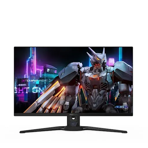 Thiết kế hiện đại của màn hình AORUS FO27Q5P tối ưu không gian làm việc và giải trí.