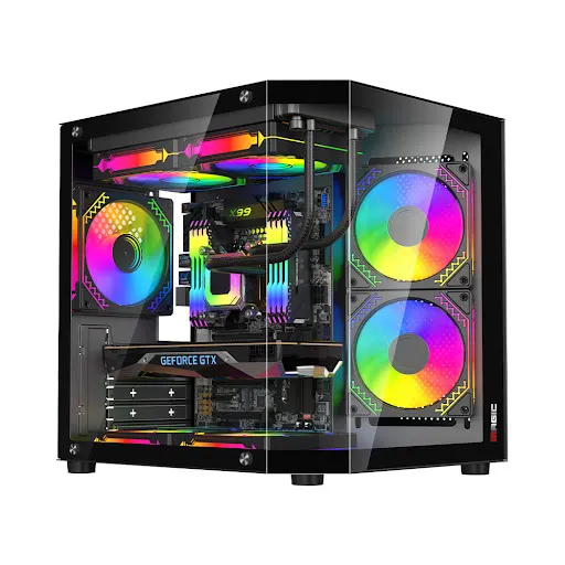 Thùng máy MAGIC CUBI-M ELITE BLACK gọn gàng, hỗ trợ tản nhiệt hiệu quả