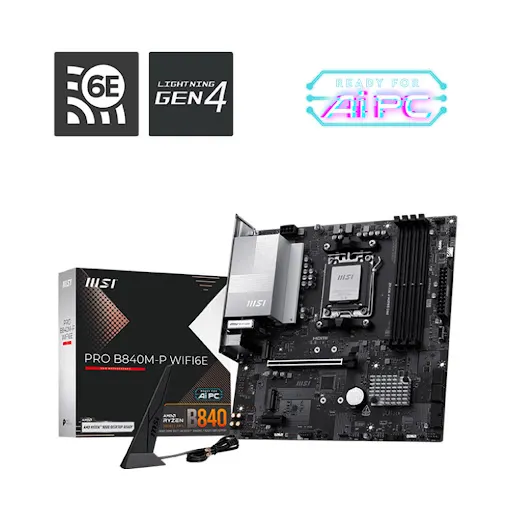 Mainboard MSI PRO B840M-P WIFI6E DDR5 với khả năng kết nối linh hoạt