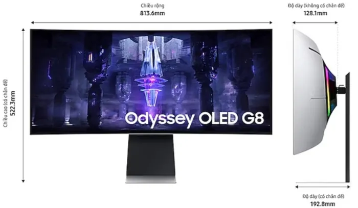 Màn hình cong gaming Samsung Odyssey G8 LS34DG850SEXXV 