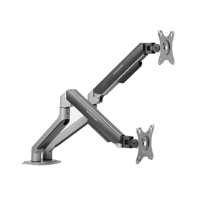 Giá treo màn hình HyperWork T6 Pro Dual 2025-GRY (2 màn hình/ 22inch - 32inch/ Xám đen/ Gắn bàn) 