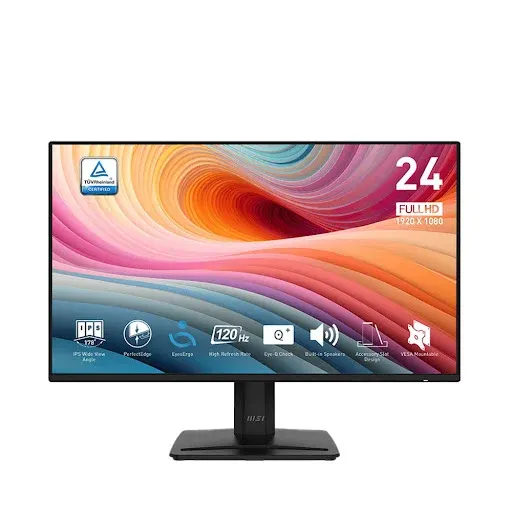 Thiết kế màn hình MSI Pro MP242A E2 màu đen tinh tế, gọn gàng