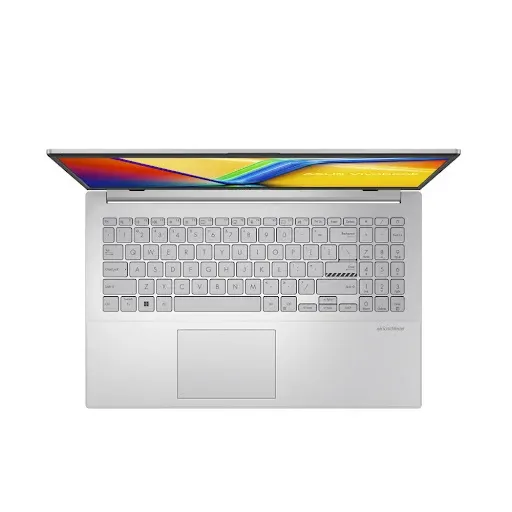 Thiết kế tổng thể màu bạc thanh lịch và hiện đại của laptop Asus Vivobook Go 15