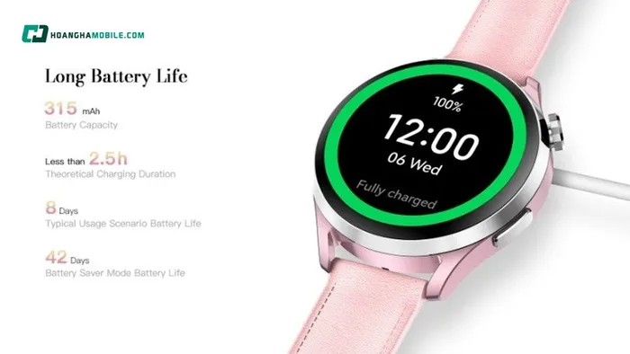 Viên pin dung lượng 315mAh.