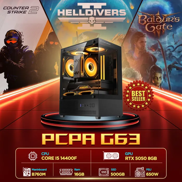 Máy tính PCPA G63 (i5 14400F/16GB/RTX 5050 8Gb/650W)