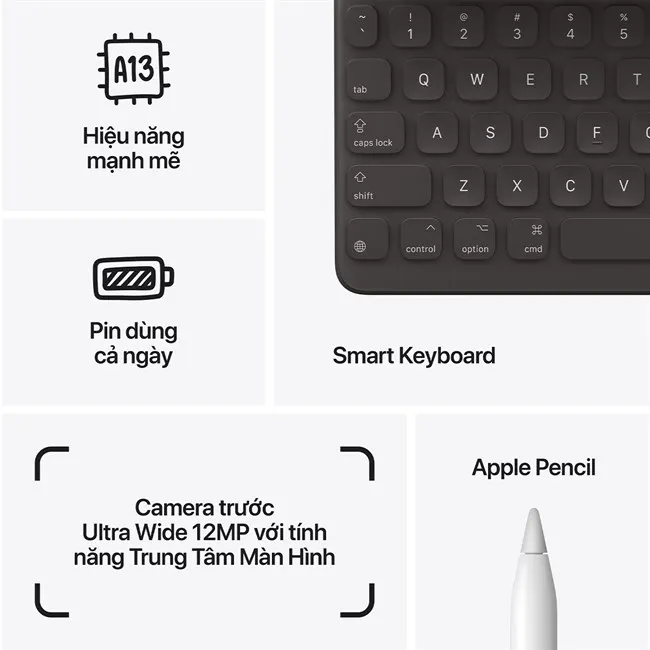 iPad Gen 9 10.2 inch (2021) 4G sở hữu bộ vi xử lý Apple A13 Bionic mạnh mẽ