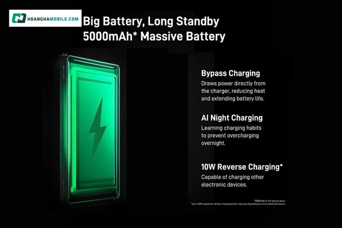 Viên pin dung lượng 5000mAh.