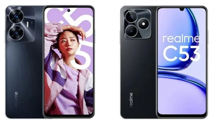 Realme C55 với 6.72inch và realme C52 với 6.74inch.