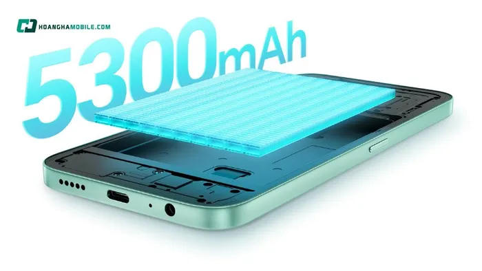 HONOR X6c được trang bị viên pin dung lượng lớn lên đến 5300mAh