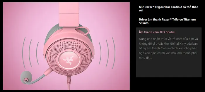Tai Nghe Gaming Razer Kraken Kitty V2 Pro