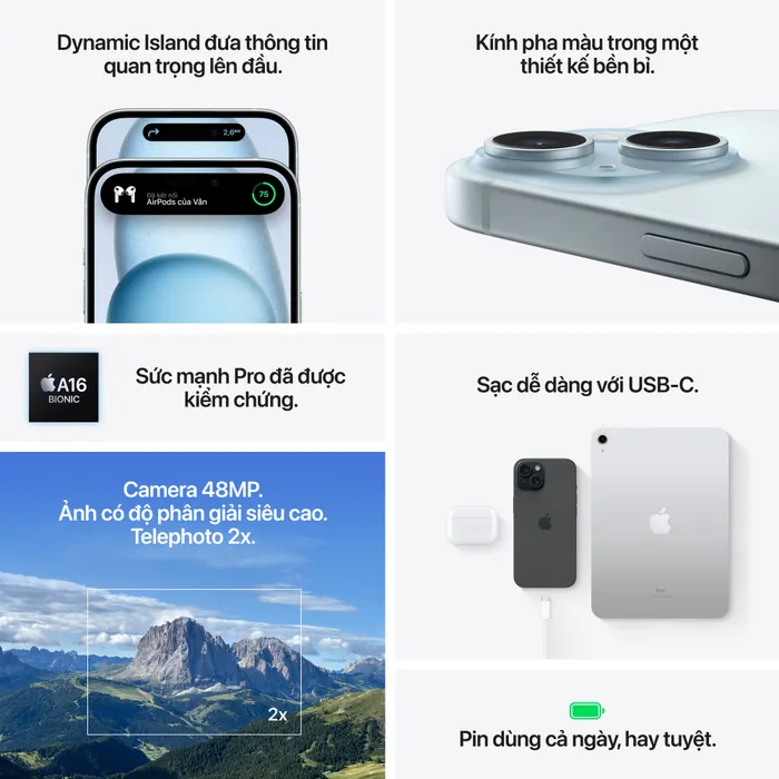 iPhone 15 Tính Năng & Thông Số Kỹ Thuật