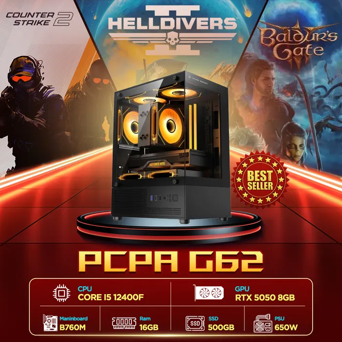 Máy tính PCPA G62 (i5 12400F/16GB/RTX 5050 8Gb/650W)