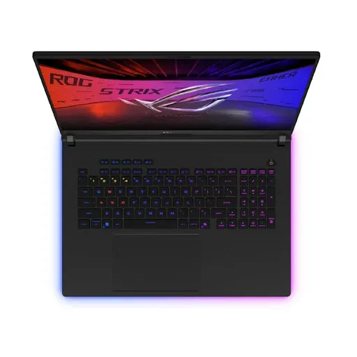 Thiết kế gaming đặc trưng của Asus ROG Strix SCAR 18 với hệ thống đèn RGB