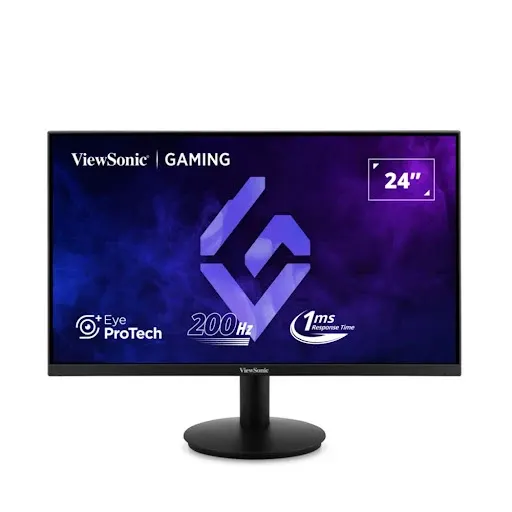 Thiết kế màn hình phẳng ViewSonic VX2425-HD-PRO gọn gàng, hiện đại