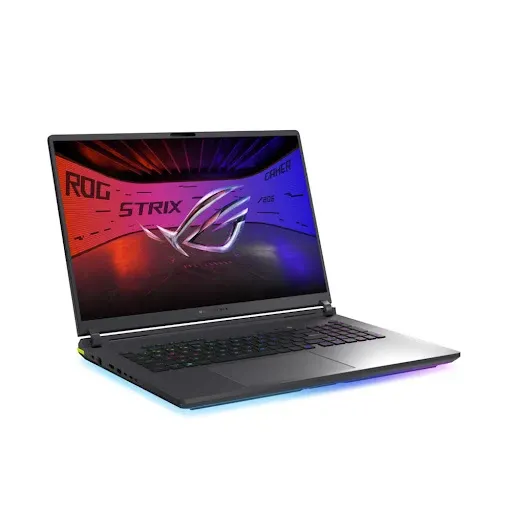 Thiết kế ngoại hình màu xám mạnh mẽ và hiện đại của Asus ROG Strix G18