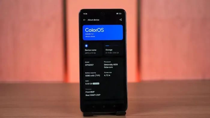 Hệ điều hành ColorOS giao diện đẹp mắt.