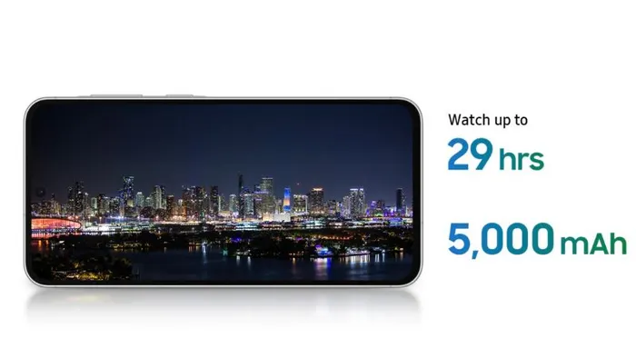 Samsung Galaxy A56 5G sở hữu viên pin 5000mAh, chuẩn chống nước IP67
