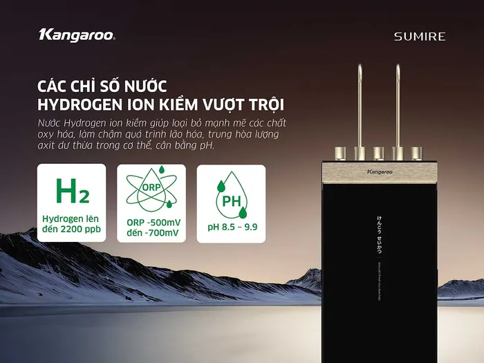Máy lọc nước ion kiềm Kangaroo Hydrogen nóng lạnh KGHC13A2