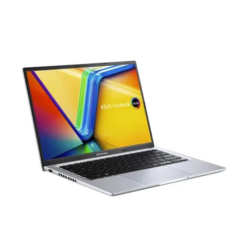 Thiết kế tổng thể màu bạc sang trọng và mỏng nhẹ của laptop Asus Vivobook 14.