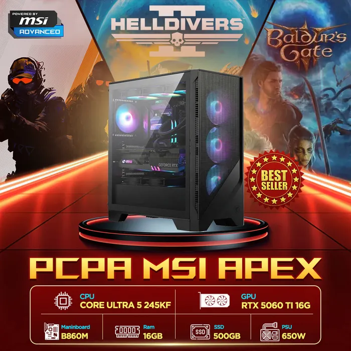 Máy tính PCPA MSI Apex (Core Ultra 5 245KF/16GB/ RTX 5060TI 16G/650W)
