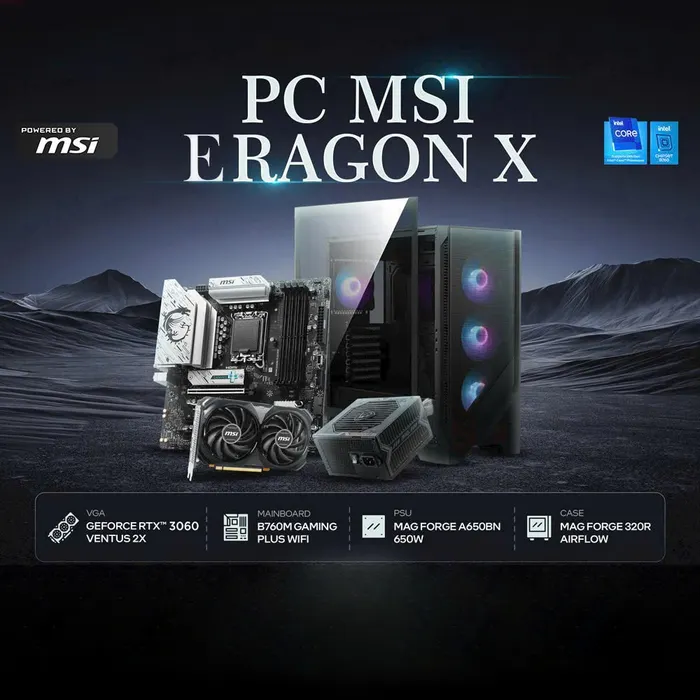 Máy tính PCPA x MSI Eragon X (I5 14400F/16GB/RTX 3060 12Gb/650W)